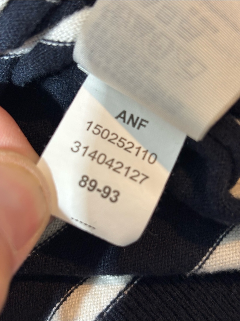 Abercrombie & Fitch Classic Navy Blue White Striped Women Crew Knit Sweater M - Picture 4 of 9
